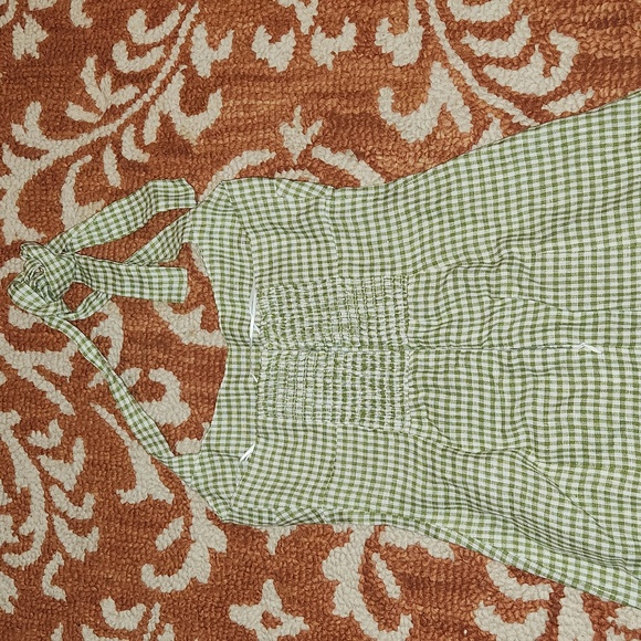 Reformation Isha Linen Dress avocado check/Gingham size 0 - Picture 8 of 15